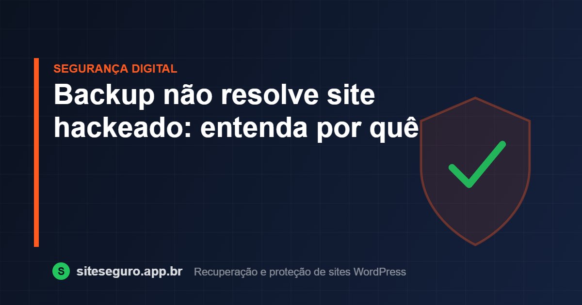 Backup não resolve site hackeado: entenda por quê – Site Seguro