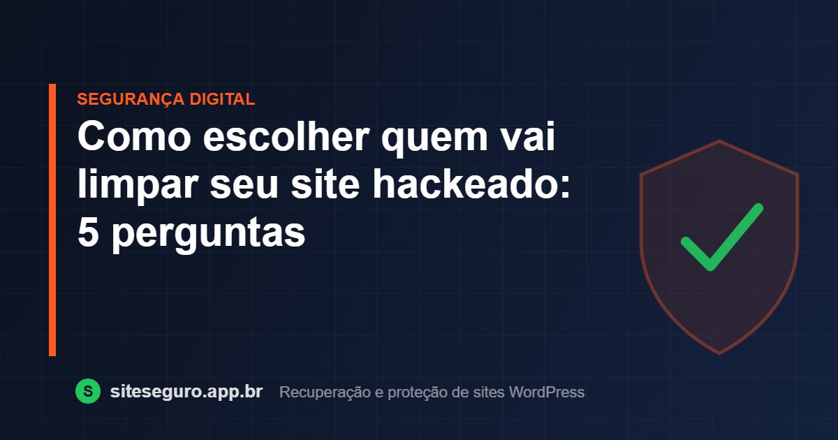 Como escolher quem vai limpar seu site hackeado: 5 perguntas – Site Seguro