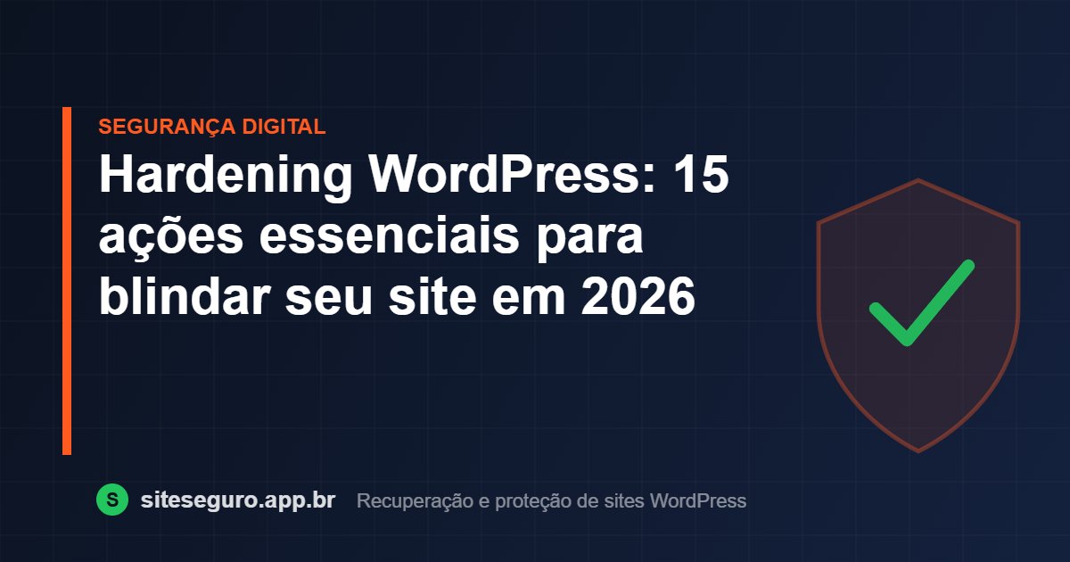 Hardening WordPress: 15 ações essenciais para blindar seu site em 2026 – Site Seguro