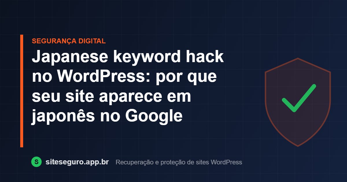 Japanese keyword hack no WordPress: por que seu site aparece em japonês no Google – Site Seguro