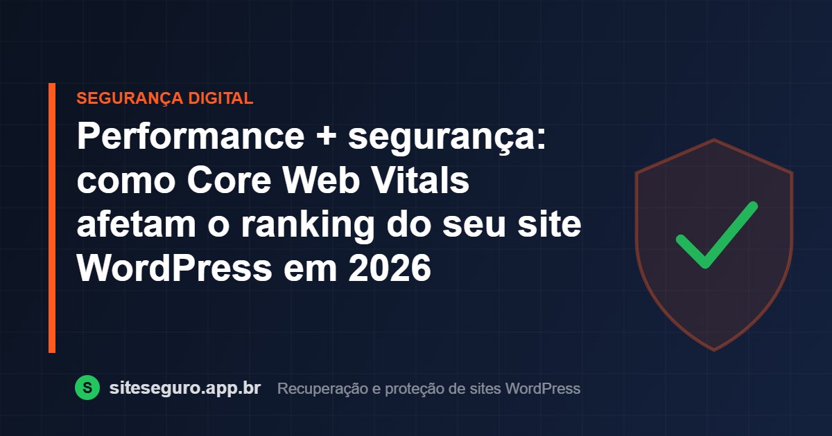Performance + segurança: como Core Web Vitals afetam o ranking do seu site WordPress em 2026 – Site Seguro