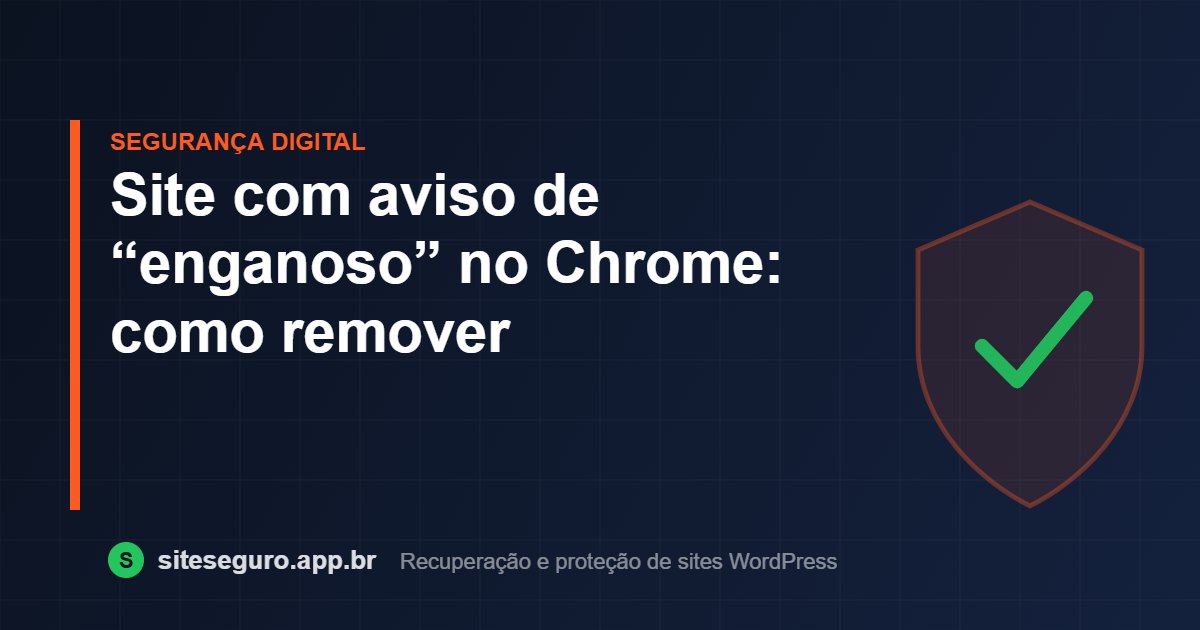 Site com aviso de “enganoso” no Chrome: como remover – Site Seguro