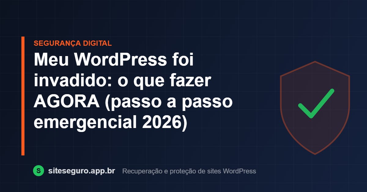 Meu WordPress foi invadido: o que fazer AGORA (passo a passo emergencial 2026) – Site Seguro