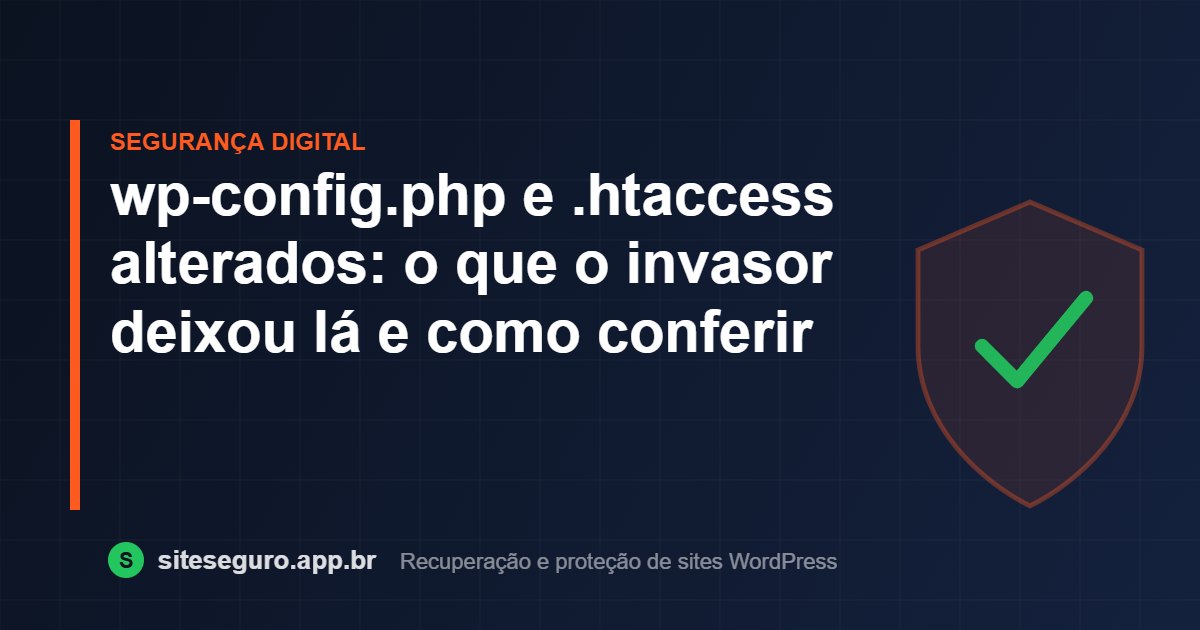 wp-config.php e .htaccess alterados: o que o invasor deixou lá e como conferir – Site Seguro